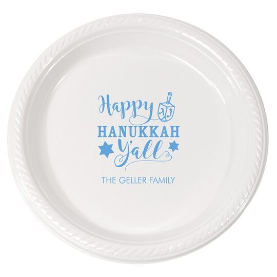 Happy Hanukkah Y'all Plastic Plates